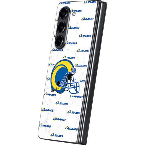 NFL Los Angeles Rams White Logo Blast Galaxy Z Fold5 5G Skin